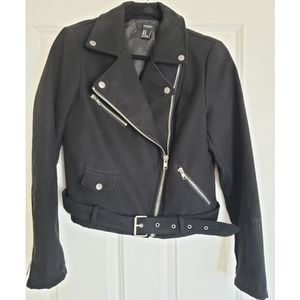 Black Suede Moto Jacket - M